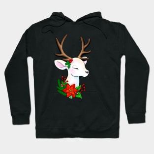 Elegant Christmas Reindeer Illustration Hoodie